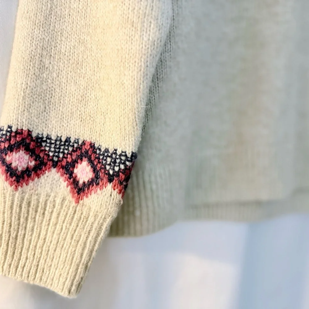 Old Navy Pink and Navy Patterned Sweater - Picture 3 of 5